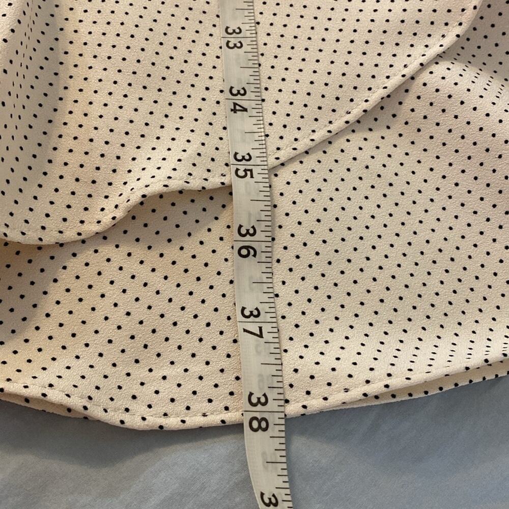Banana Republic Factory Ivory Polka Dot Sheath Dress With Ruffle Hem Size 12 - Picture 9 of 10